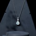 thumbnail image 5 of Rosec Jewels Pear Shape Ethiopian Opal Drop Pendant Necklace with Moissanite - 8X10 MM, 10K White Gold, 5 of 9