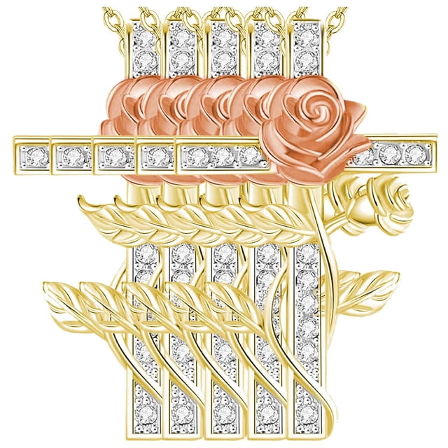Collar Cruz/Rosa High Monaco RoseGrace01 5Pzas Oro