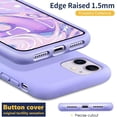 thumbnail image 3 of IBAOLEA iPhone 11 Case with Screen Protector, Liquid Silicone Gel Rubber Shockproof Slim Shell with Soft Microfiber Cloth Lining Cushion Cover for iPhone 11 6.1 inch (2019)-Pine Green Light Purple, 3 of 7