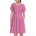 thumbnail image 1 of Vsdgher Vichy pour Femmes Été 2025 Robes Midi Décontractées Légères Manches Courtes Col Rond Robe de Plage, 1 of 6
