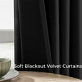 thumbnail image 6 of Topfinel 100% Blackout Luxury Velvet Curtain, 90 inches Long Rod Pocket Back Thermal Insulated Noise Reduce Curtains for Living Room Bedroom, 2 Panels,52 x 90 inch,Black, 6 of 7