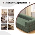 thumbnail image 5 of Memoryfield Convertible Corduroy Sleeper Sofa Bed, Folding Mattress Couch with Fixed-Shape Frame, 3 Seater Fold Out King Size Futon, No Assembly Floor Couch for Living Room Dorm Studio, Green, 5 of 7