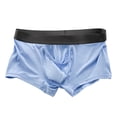 thumbnail image 2 of zeranth Mid-Rise Elastic Waistline Men Panties Simple Patchwork Color U Convex Shorts Briefs, 2 of 7