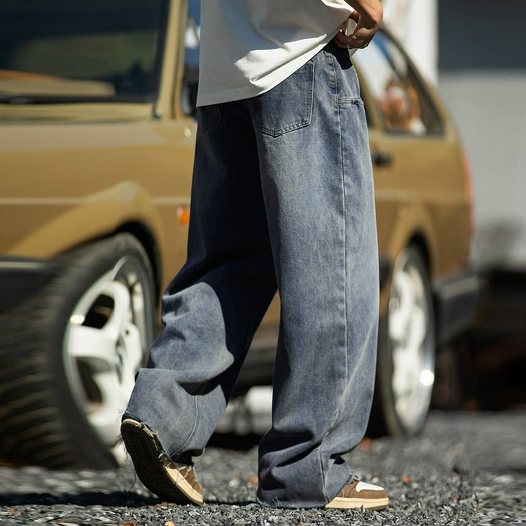 YUIVH Men's Relaxed Fit Flex Jeans Male Fashion Vintage YUIVH Men's Relaxed Fit Flex Jeans Male Fashion Vintage