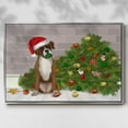 thumbnail image 2 of Christmas Boxer and Broken Christmas Tree - Framed Gallery Wrapped Holiday Canvas - 17 x 25 - Silver Frame, 2 of 8