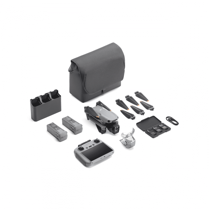 DJI Air3s Professional HD dual-camera aerial drone with omni-directional obstacle avoidance and auto-tracking, Remote Control With Screen, 3 batteries