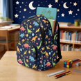 thumbnail image 4 of Xixirimido Cartoon Dinosaurs Planets Stars Print 17" Multi Pockets Kids Backpack for Boys Lightweight School Bag Girls Large Bookbag for Elementary Middle High School Students, 4 of 8