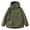 Army Green, variant on Men's Loose Fit Hooded Cargo Jacket, Multi Pocket Outdoor Mountain Parka, Windproof Casual Utility Outerwear for Hiking Streetwear White S