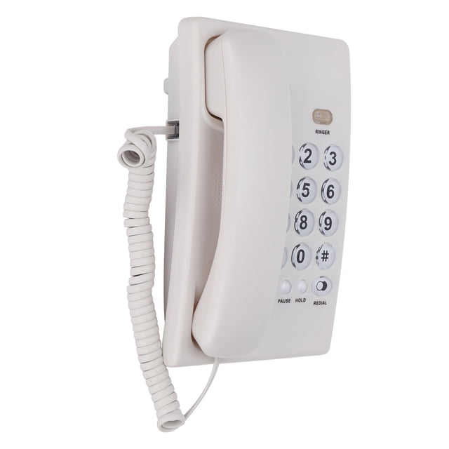 Desktop Phone, Landline Phone Durable Easy To Use High Volume For Office Hotel White