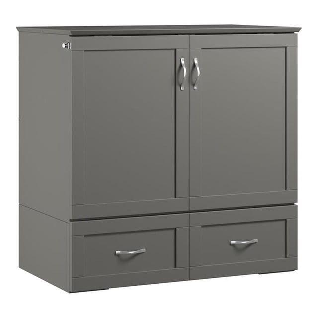 Bowery Hill Coffre-Lit Escamotable Simple Extra Long en Bois, Gris