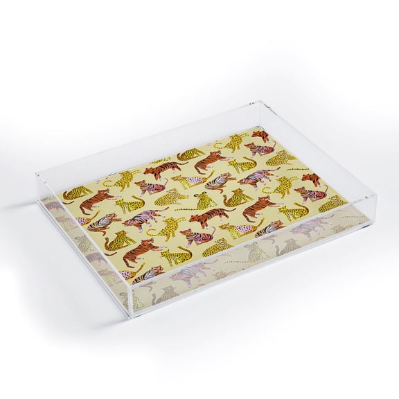 Society6 Ninola Design Safari Tigers Leopards Savanna Small Acrylic Tray