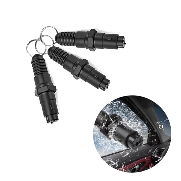 Two in one safety escape tool, car window crusher, safety belt cutter, key chain, land and underwater emergency escape tools