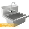 thumbnail image 2 of Hand Wash Commercial Sink Wall Mount Utility Sink with Hot&Cold Faucet Silver, 2 of 13