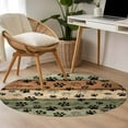 thumbnail image 5 of Dog Claws Painting Round Living Room Rugs 4 ft, Vintage Green Wood Striped Farm Animal Country Washable Area Rug with Non-Slip Sturdy Edge Binding Round Carpet for Entryway Kitchen Bedroom Bathroom, 5 of 9