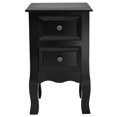 Costway Black Night Stand w/ 2 Storage Drawers, Wood End Accent Table