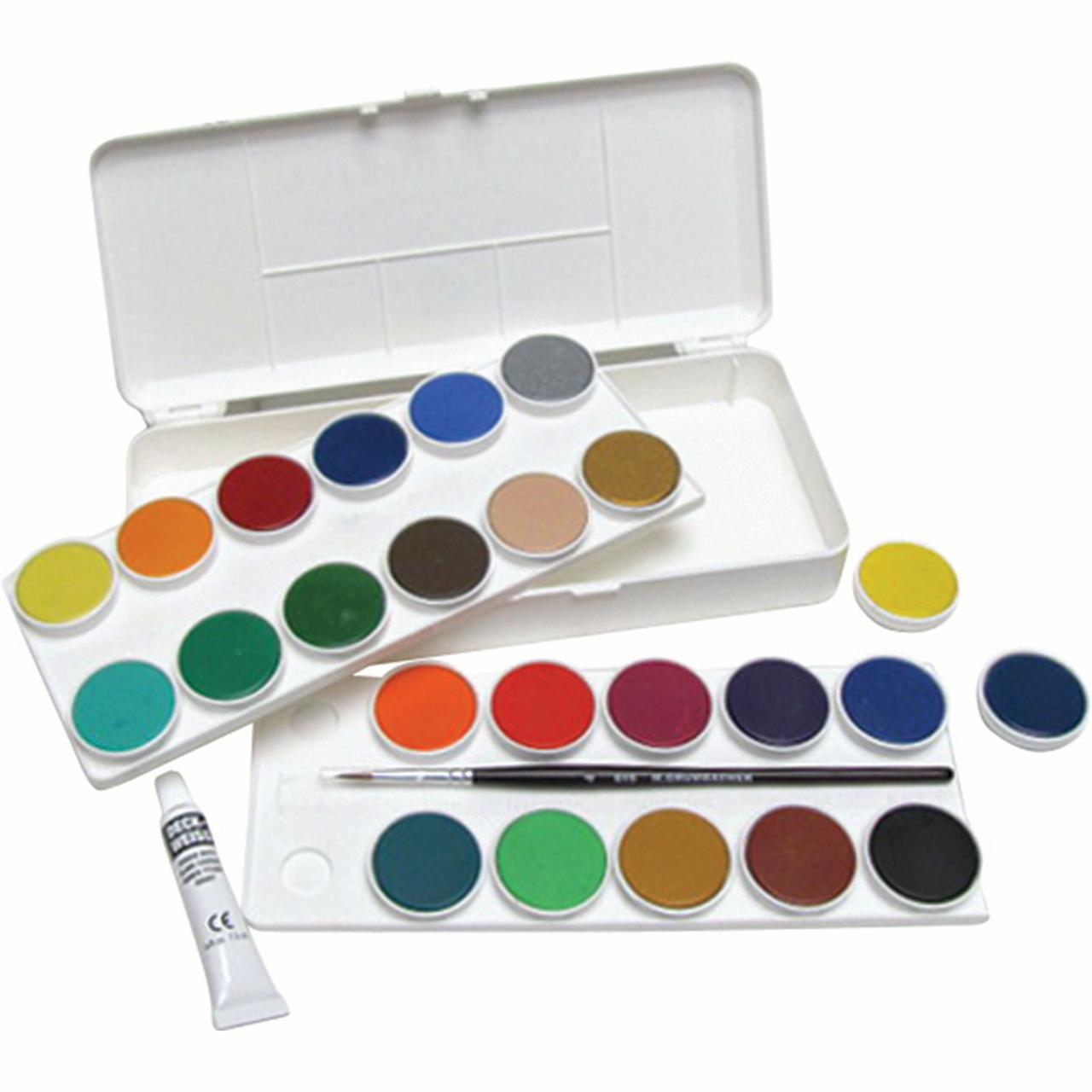 Grumbacher Transparent Watercolor Set, 24 Colors & Brush
