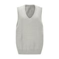 thumbnail image 3 of Womens Sleeveless V-Neck Sweater Vest Casual Loose Fit Knitted Pullovers Sweater Top with Pockets, 3 of 6