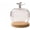 A-No Light, variant on Clear Glass Cloche with Wooden Base for Display, Tabletop Bell Jar Dome for Home Decor