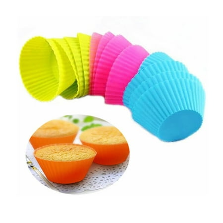 

Wirlsweal 6/12/24Pcs High Temperature Resistant Food Grade Silicone Muffin Cup Molds Round Shaped Muffin Cake Molds Pastry Tools