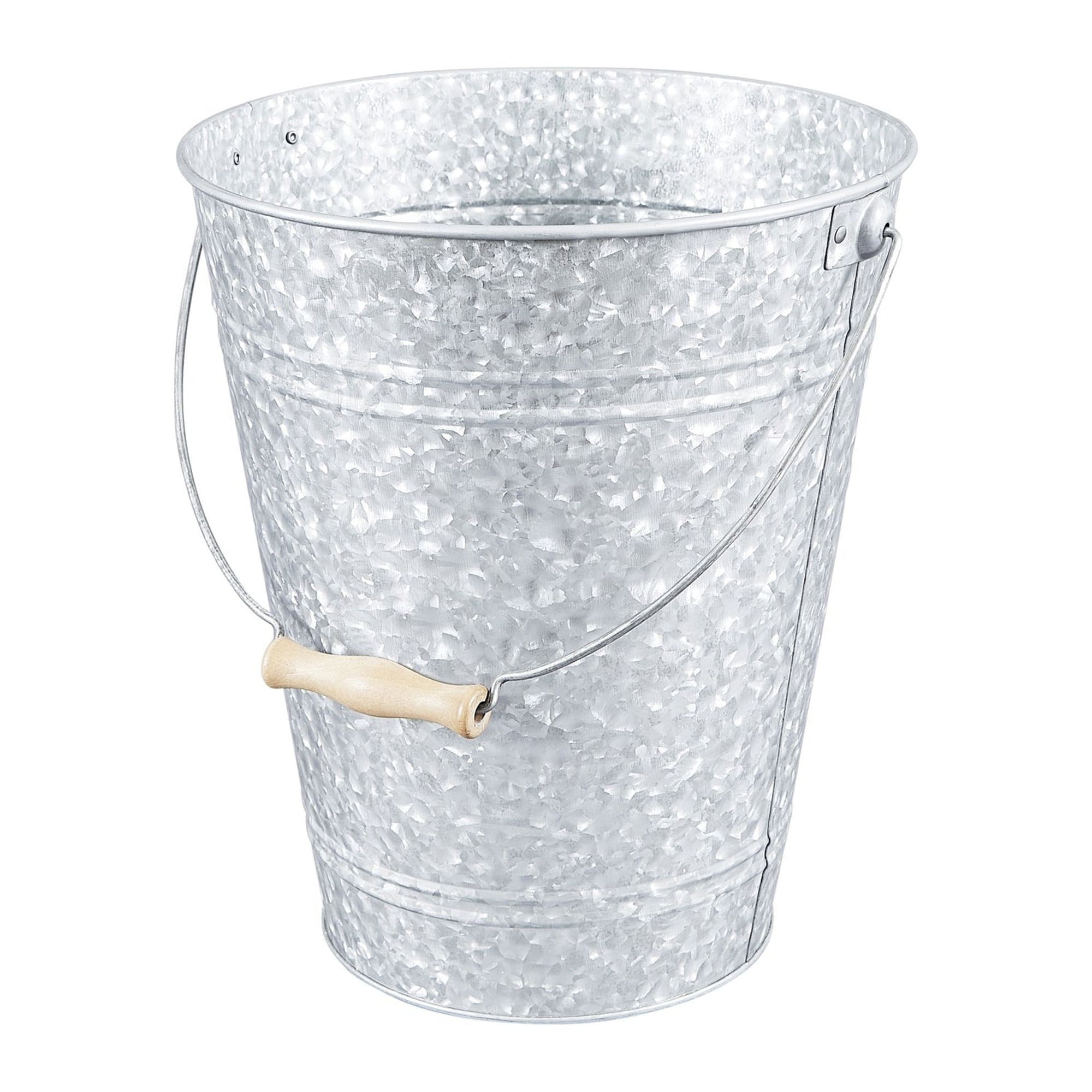 Walford Home Galvanized Farmhouse 3 Gallon Capacity Trash/Garbage Can or Waste Basket