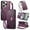 Purple, variant on Floral Embossed Zipper Wallet Case for iPhone 13 Pro Max, Soft TPU and PU Leather with Shoulder Strap & Wrist Strap & Card Slots & Kickstand & Magnetic Clasp, Shockproof Rugged Case Cover, Black