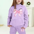 thumbnail image 2 of Little Outfits for Girls Sets Winter Hoodie Joggers Comfy Casual Kids Print Fall Girls Clothes Purple Size 6-7T, 2 of 4
