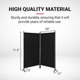 thumbnail image 3 of Proman Products FS17188 Galaxy II Indoor/Outdoor Room Divider (2-Panels, 36" w / panel), Water Repellent Fabric, Metal Frame, 74.25" W x 12" D x 71" H, Gray, 3 of 7