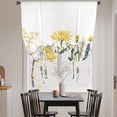 thumbnail image 4 of Spring Floral Tie Up Curtain 63 Inches Long, Rustic White Yellow Blue Flowers Farmhouse Vintage Balloon Style Kitchen Window Curtain Over Sink, Small Window Rod Pocket Curtain 52"x63", 4 of 9