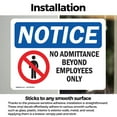 thumbnail image 3 of (2 Pack) No Admittance Employees Only OSHA Notice Sign 7 Inch X 5 Inch Vinyl Label Decal Sticker Weather Resistant, UV Protected for Workplace, Business, and Construction Site, Made in, 3 of 7
