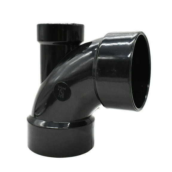 Thrifco 6792249 92249 4 Inch X 4 Inch X 2 Inch ABS 1/4 Bend Elbow with Low Heel Inlet