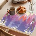 thumbnail image 3 of Watercolor Forest Silhouette Placemats Set of 4 Retro Abstract Forest Trees Cream Place Mats Indoor Wipeable Table Mats Washable Dining Table Placemats for Kitchen Holiday Party Home Decor 13x19 Inch, 3 of 9