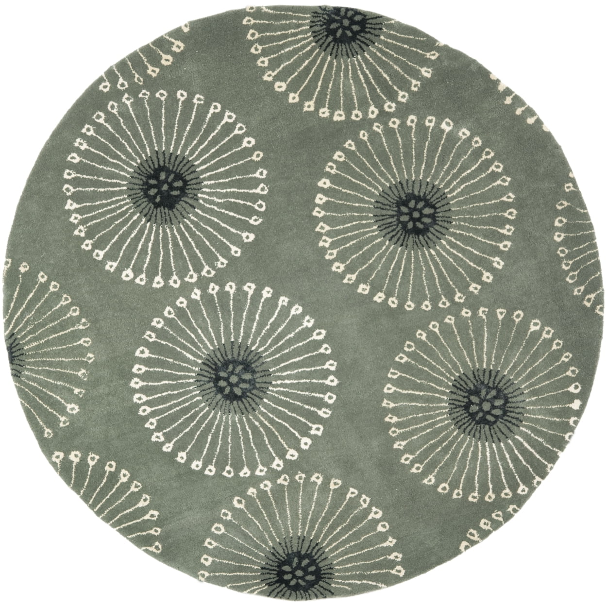 SAFAVIEH Soho Adeline Floral Wool Area Rug, Grey/Ivory, 5' x 8'