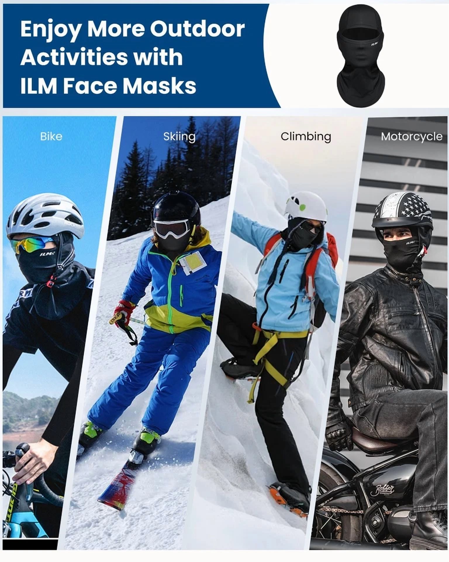 CIRCLE- Ilm Adult Motorcycle Balaclava Face Mask For Men Women Ski Model Fm01A