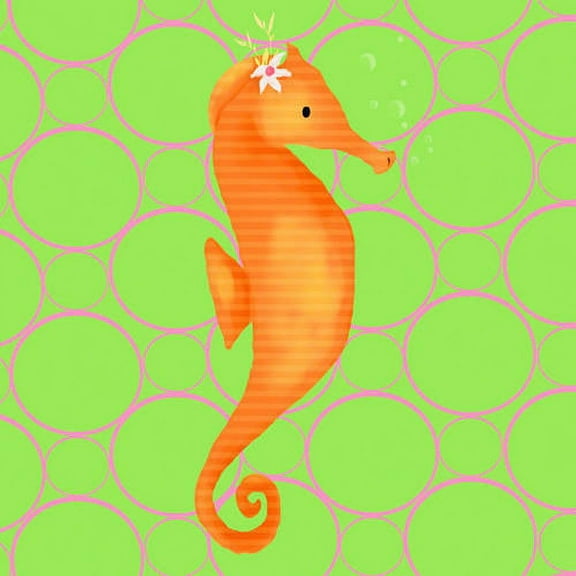 Oopsy Daisy's Penelope the Seahorse Canvas Wall Art, Size 10x10