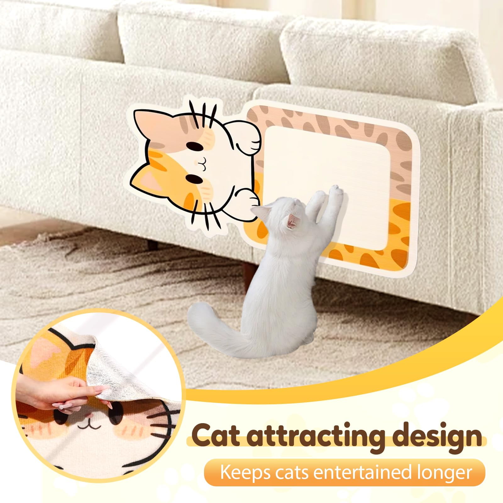 Wall Mounted Cat Scratcher, 2026 New Cat Scratching Pad for Indoor Kitten, 31.5" X 19.68" Cat Scratch Pad Wall for Indoor, for Couch, Bedroom, Home Use