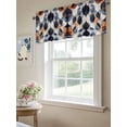 thumbnail image 6 of Navy Blue Burnt Orange Curtain Valances for Windows, Retro Abstract Geometric Kitchen Valance Window Treatment, Light Filtering Block Curtains for Bathroom/Bedroom/Living Room 60'' x 18'', 6 of 9