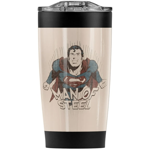 Superman Fly Away Stainless Steel Tumbler 20 oz Coffee Travel Mug/Cup, Vacuum Insulated & Double Wall with Leakproof Sliding Lid | Great for Hot Drinks and Cold Beverages