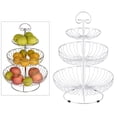 thumbnail image 6 of 3 Tired Metal Wire Basket Rack Fruit, Vegetables, Snacks White, 6 of 9