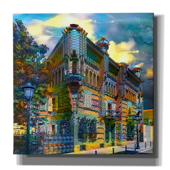 Epic Graffiti 'Barcelona Spain Casa Vicens Gaudi' by Pedro Gavidia, Canvas Wall Art, 12"x12"
