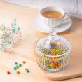 thumbnail image 3 of Crystal Glass Covered Candy Dish with Lid Sugar Bowl Cookie Jar (Diameter 3.9 Inch ), 3 of 7
