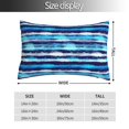 thumbnail image 2 of KLL Ice Blue Stripes Pillow Covers Envelope Closure,Super Soft and Cozy Fuzzy Fleece Pillow Case Cover 16"x24", 2 of 5