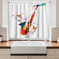 thumbnail image 2 of Ambesonne Music Kitchen Curtains, Butterfly Orchestra Jazz, 55"x39", Multicolor, 2 of 3