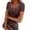 Brown, variant on Women Short Sleeve Tops Scoop Neck Ribbed Knit Slim Fitted Basic Tee Shirt Casual Summer Clothes 2026 Spring Outfits,Camel 2XL