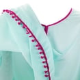 thumbnail image 5 of Brybelly Women's Beach Poncho with Pom-Pom Trim, Mint Raspberry, 5 of 7