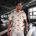 thumbnail image 3 of Wukai Mushroom Print Men's Short-Sleeved Mesh T-Shirt,Quick-Dry Short Sleeve Workout T-Shirt-6X-Large, 3 of 8