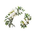 thumbnail image 1 of justharion 2x Wedding Arch Flowers Welcome Sign Ceremony Decor Greenery Leaves White, 1 of 5
