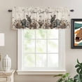 thumbnail image 2 of Rabbits Pine Cone Rod Pocket Curtain Valance, Sweet Home Texture Rustic Leaf Retro Beige Farmhouse Window Valance for Living Room, Bedroom, Kitchen 42"W x 12"L, 2 of 9