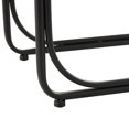 thumbnail image 4 of DecMode 18" x 26" Brown Dried Plant Handmade Coiled C-Shaped Accent Table with Black Metal Legs, 1-Piece, 4 of 9