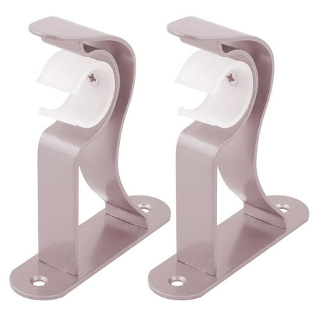 - Restaurant Metal Wall Mounted Single Groove Curtain Bracket Light Purple 2 Pcs