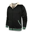 thumbnail image 2 of LOVZFMLL Jackets for Men's Solid Color Zipper Pocket With Velvet Long Sleeved Hooded Casual Jacket, 2 of 9